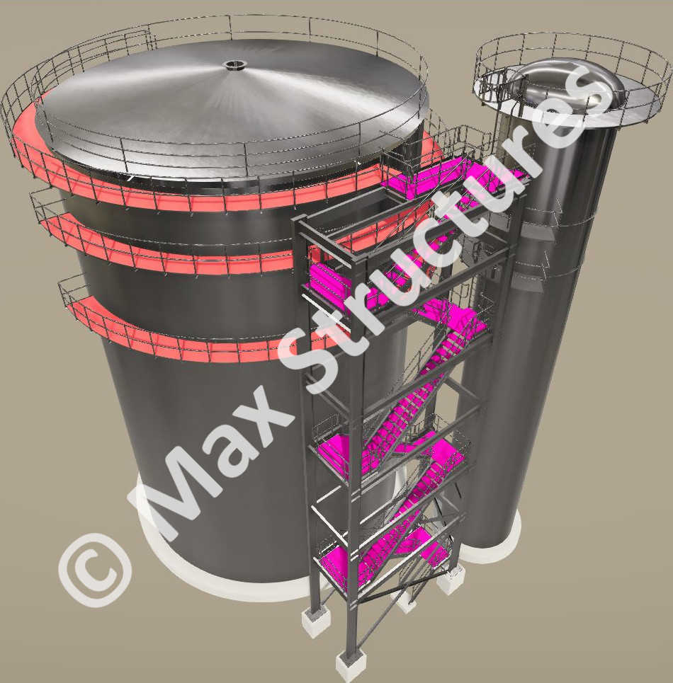 Standalone Steel Staircase Tekla Structures 3D Modeling 1